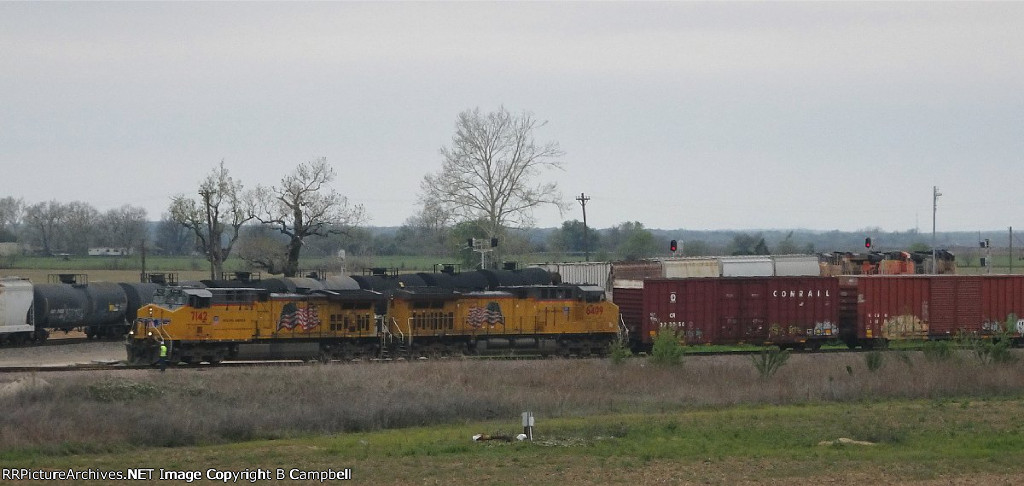 UP 7142-UP 6409-UP 5565-BNSF 7795-UP 7521